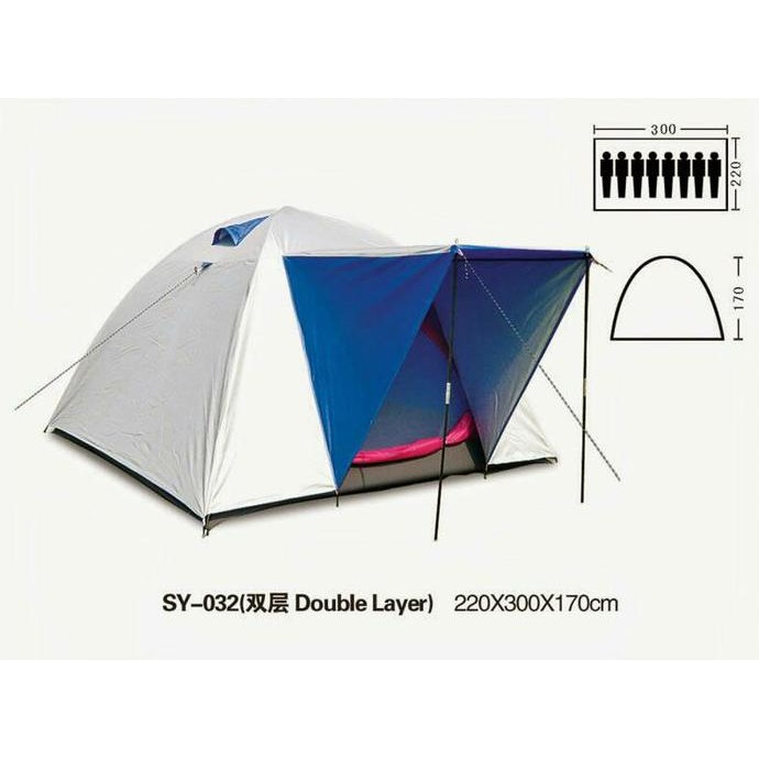 Tenda Camping, Tenda Pramuka, Tenda Dome Bnix 032 Kap 8P Double Layer