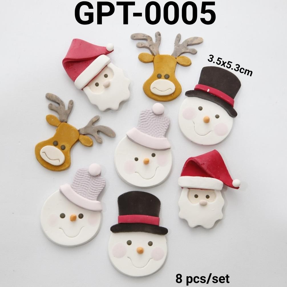 

CR - GPT-0005 Hiasan kue natal christmas clay sinterklas snowman rusa yamama baking TERLARIS