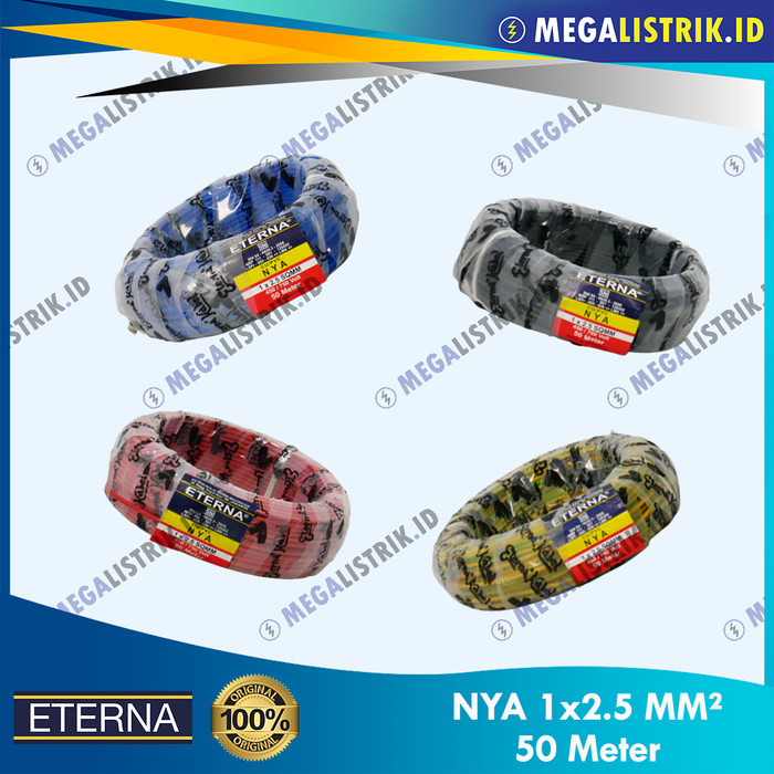 Eterna Kabel Listrik Kawat / Engkel / NYA 2.5 MM ( 50 Meter )