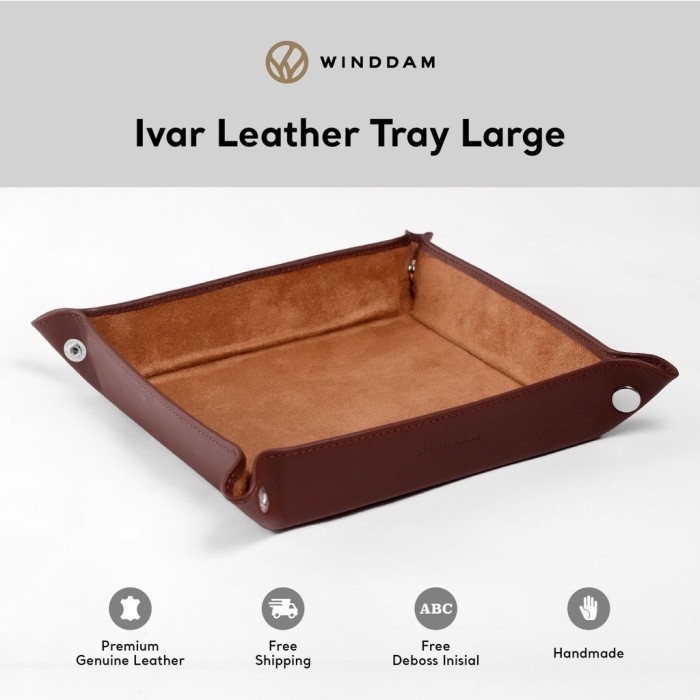 

TERMURAH - WINDDAM - Leather Tray / Desk Organizer / Catchall Kulit Asli - Ivar L