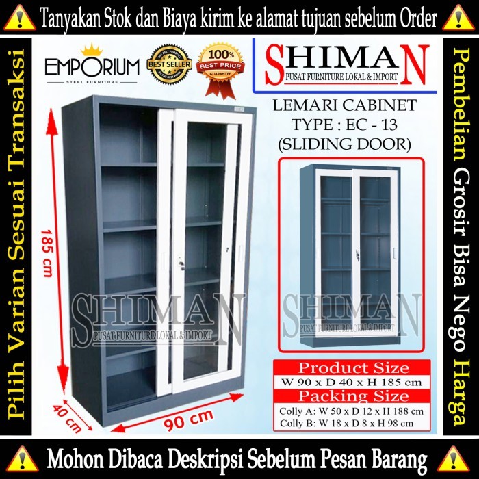 

TERBARU - Lemari Cabinet Arsip Emporium EC 13 Pintu kaca Geser / Sliding
