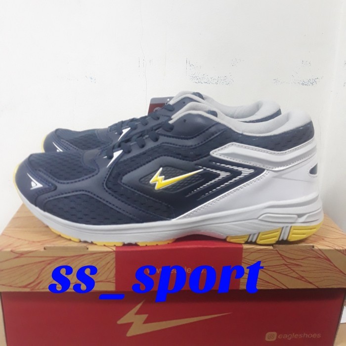 sepatu shoes run running lari eagle run rider navy/yellow original