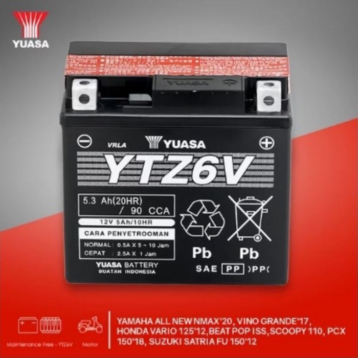 AKI MOTOR SUZUKI SATRIA F KARBU , SATRIA FU , GSXR 150 YUASA YTZ6V ORI