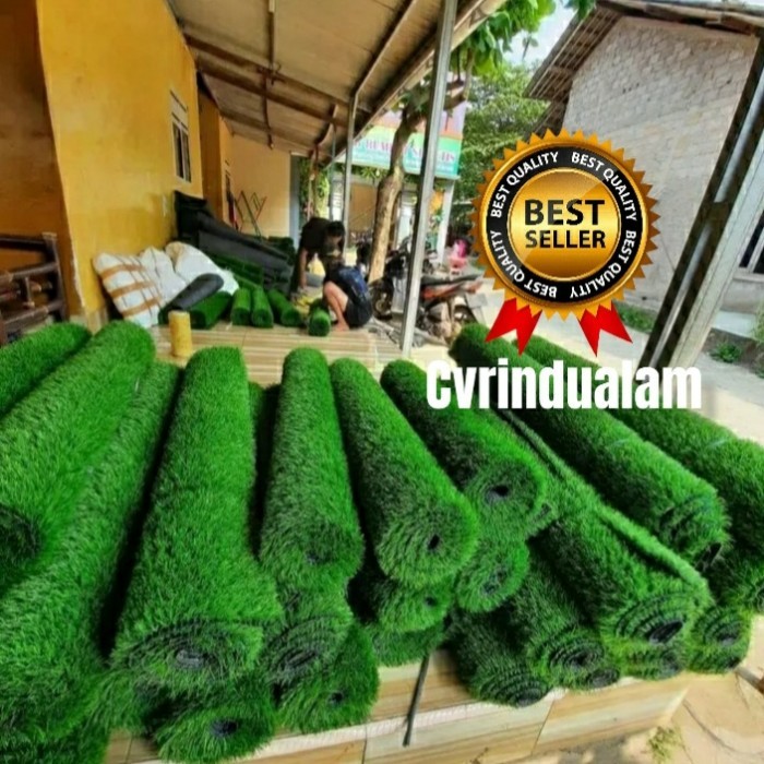 KARPET RUMPUT SINTETIS 1 ROLL 1X3 METER TERLARIS BUAT TAMAN