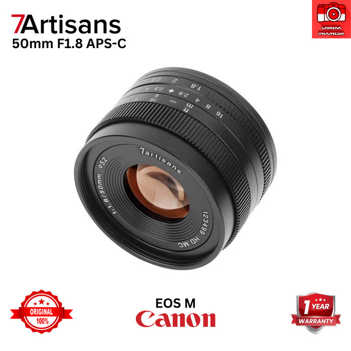 Dijuall Lensa 7Artisans 7 Artisan 50mm F1.8 Canon EOS M Mount Mirrorless
