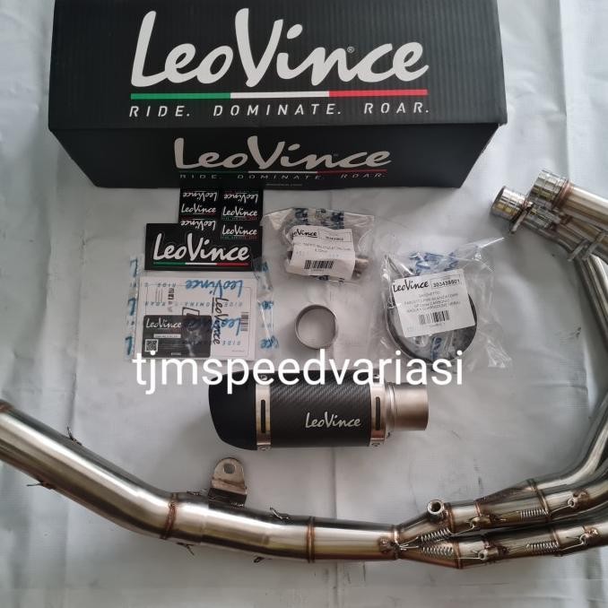 full system knalpot leovince gp corsa evo short ori italy zx25r