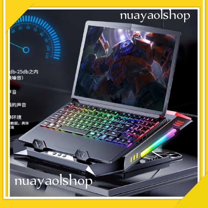 Cooling Pad Laptop MC Gaming Kipas Pendingin Laptop Turbocharged Led