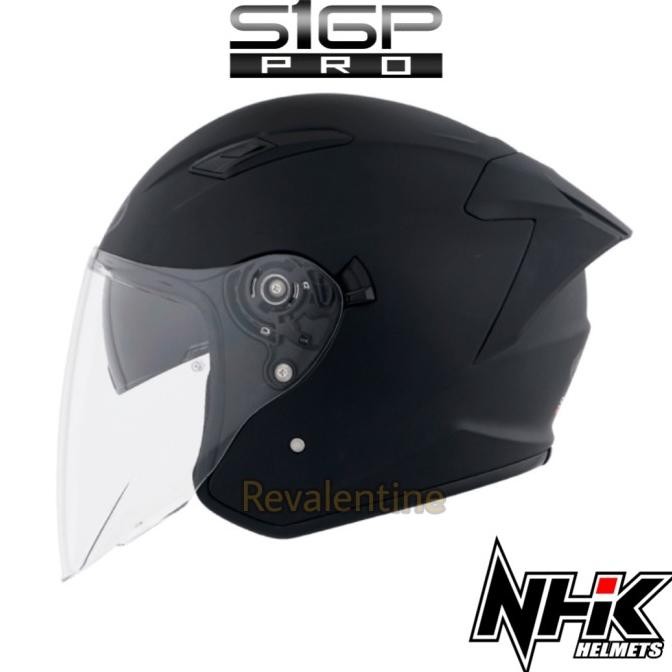 NHK S1GP PRO Black Matte Solid | Helm Half Face S1-GP Hitam Doff