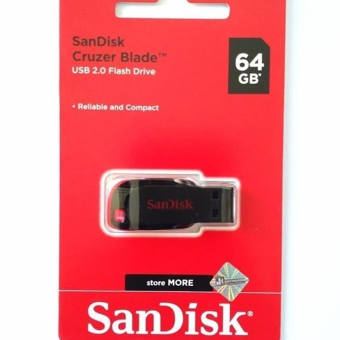 

BARU SANDISK 64 GB CRUZER BLADE USB 2.0 FLASH DRIVE