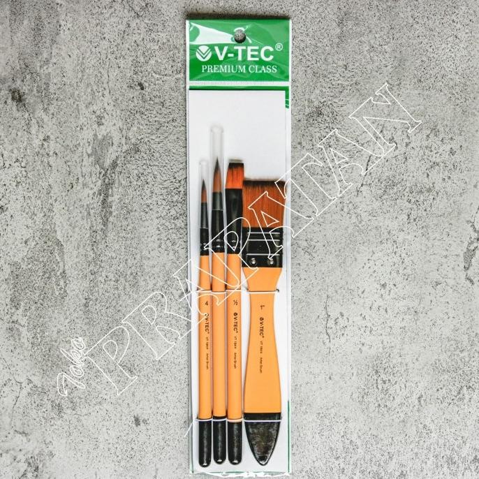 

BARU KUAS LUKIS V-TEC VT184/4 SET 4 PCS / PAINT BRUSH SET