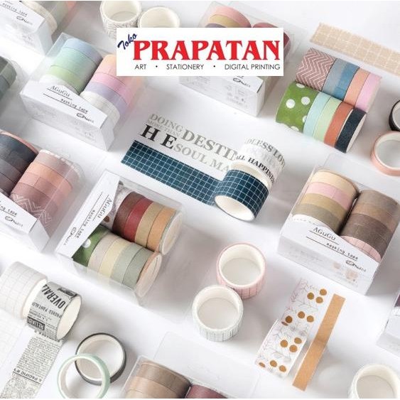 

BARU 10 ROLL/SET WASHI MASKING TAPE / DECORATIVE TAPE / SELOTIP JEPANG DIY
