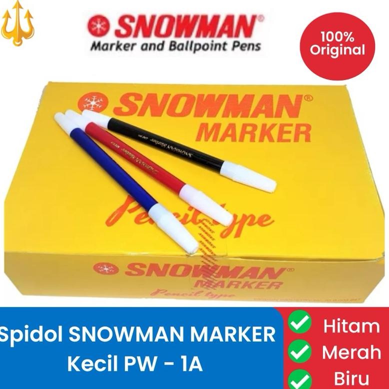 

Trend [Harga 1 Lusin] Spidol Kecil Snowman Pw-1A Hitam Biru Merah