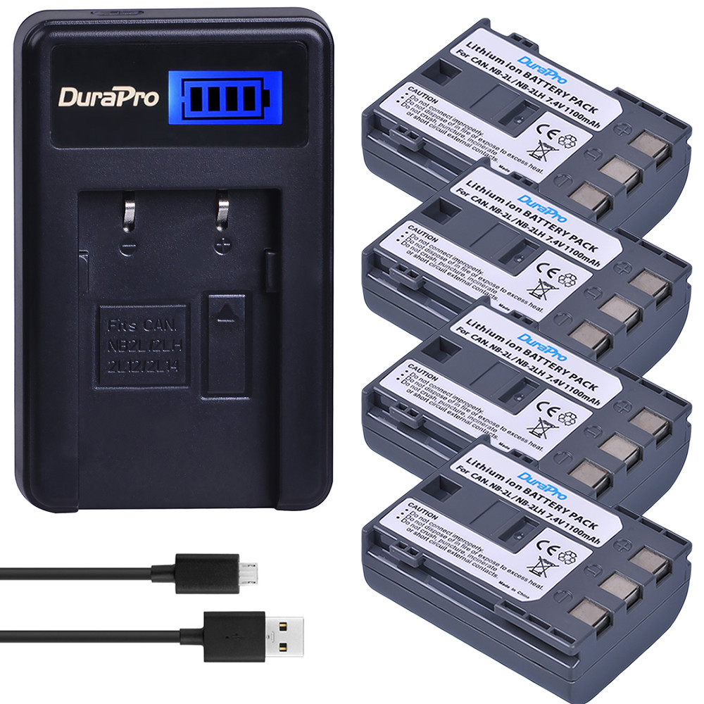 DuraPro NB-2L NB-2LH Battery NB2L NB2LH Bateria +LCD