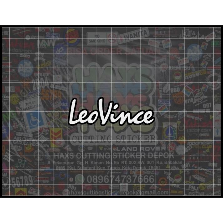 

DISKON CUTTING STICKER LEOVINCE PUTIH LIS HITAM UKURAN 6 CM !!!!