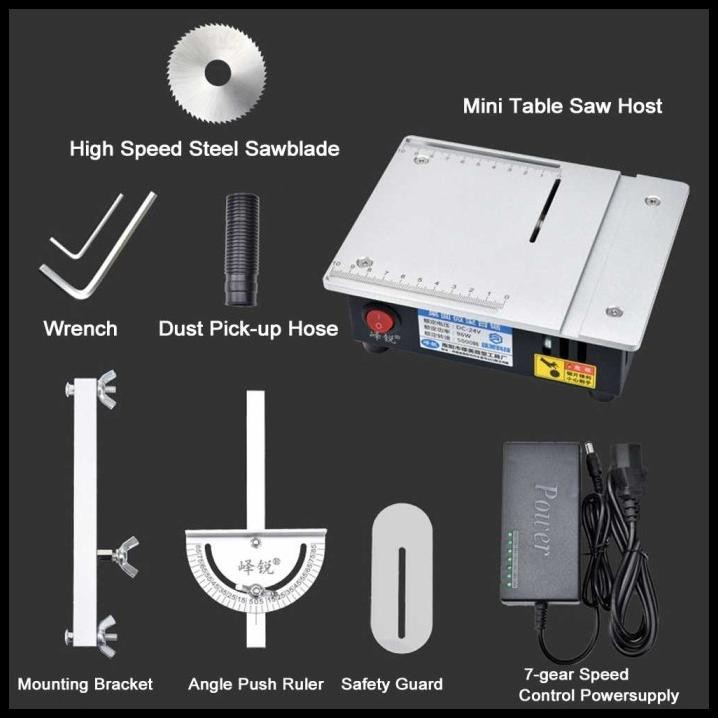 HOT DEAL MEJA GERGAJI SERKEL KAYU MULTIFUNGSI MINI TABLE CIRCULAR SAW 5000 RPM 96 W 