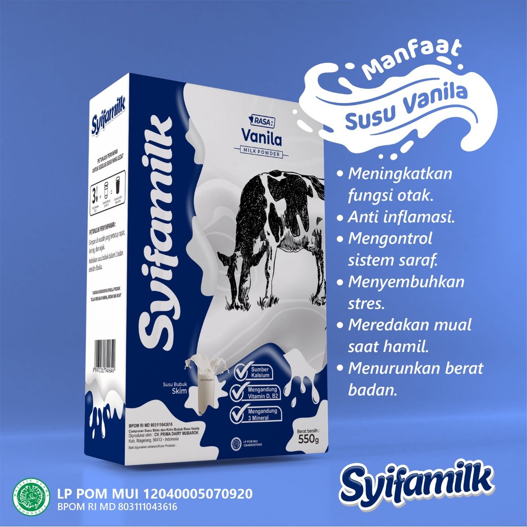 

Syifamilk Rasa Vanila Untuk Diet Susu Bubuk Susu Penggemuk Badan Sendi dan Tulang 350gr Original