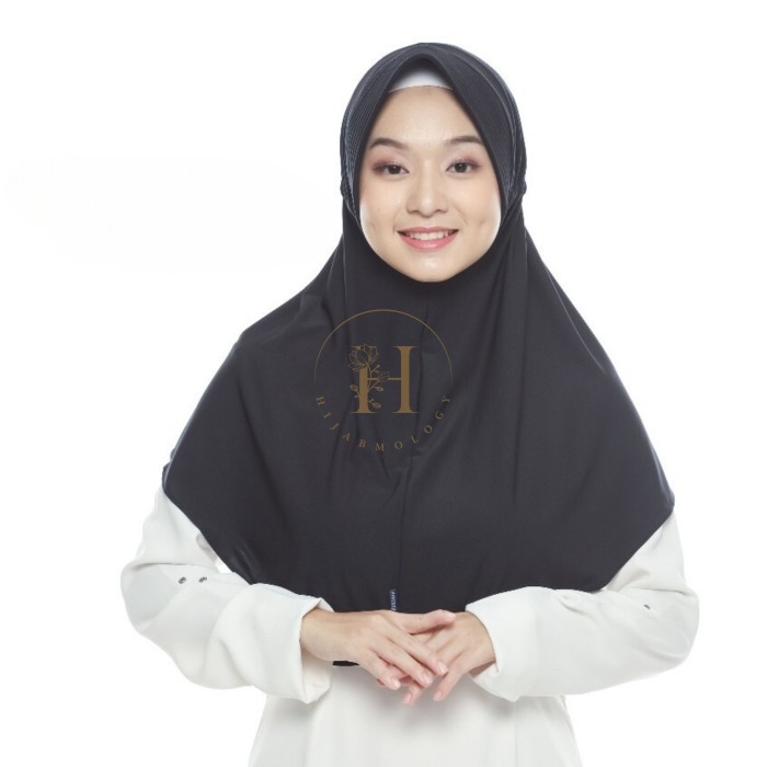 Hijab Bergo Serut Hamidah Ukuran L Original / Hijab Instan Premium / Hijab Daily / Hijab Sport