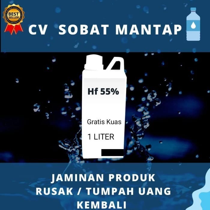 HF hydrofluoric acid - Cairan HF 55% 1 Liter Pembersih Kamar mandi