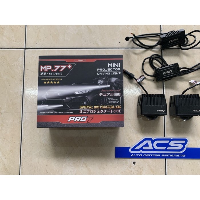Pro7 Mini Led Projector 2 Warna Mp77+ 6000K Hi/Lo 35Watt Mp77Plus Terbaru 100 % Original