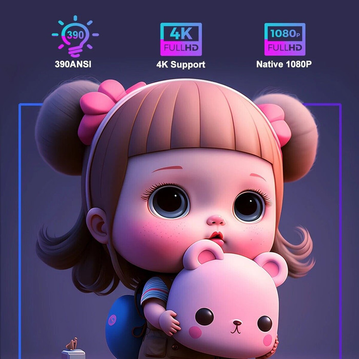 Xgody Gimbal 5 Projector Portable 4K Native 1080P Android 11 Smart Proyector Wifi 6 Bluetooth