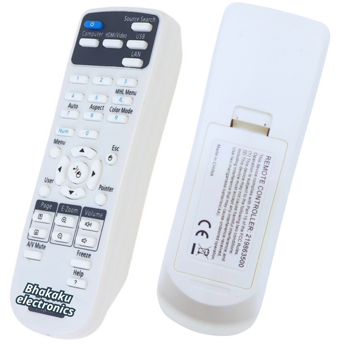 Remote Control Proyektor Epson Eb-X18 Eb-X500 Eb-X51 Eb-972 New Terbaru 100 % Original