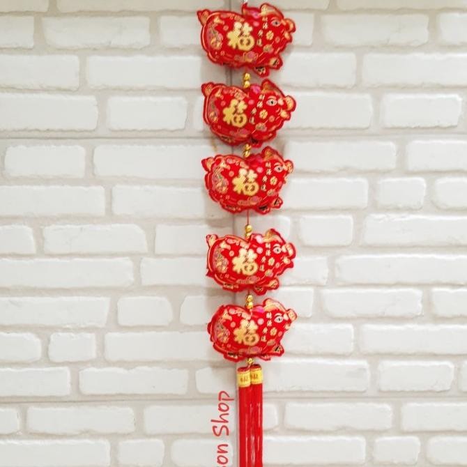 

Sale! Boneka Babi Susun 5 Kecil Dekorasi Parcel Imlek Murah Babi Gantungan