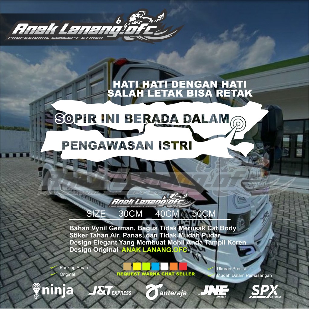 Sticker kaca pickup hati-hati dengan hati salah letak bisa retak cutting sticker kaca truk pick up s