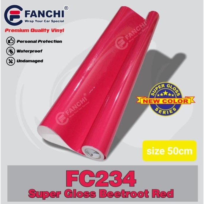 

HIGH QUALITY ROLL STICKER FANCHI FC234 SUPER GLOSSY BEETROOT RED 50CM X 8,5M ROLL