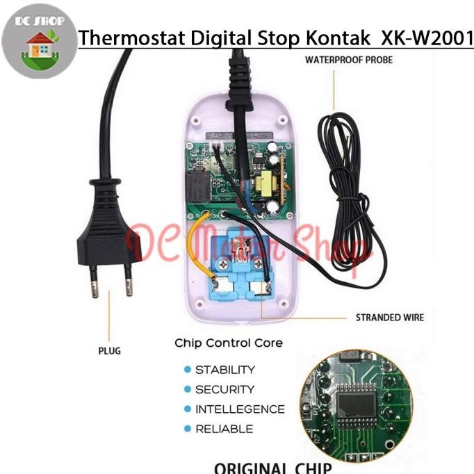 Thermostat Digital Stop Kontak Termostat Suhu Mesin Tetas Kulkas W2001 [terbaik]