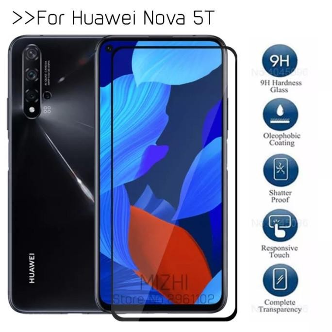 Ready TEMPERED GLASS HUAWEI NOVA 5T FULL LEM FULL COVER