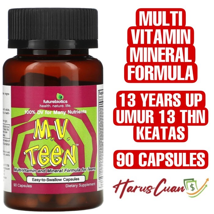 Futurebiotics Multivitamin MV Teen Remaja 90 Capsules Minerals Daily