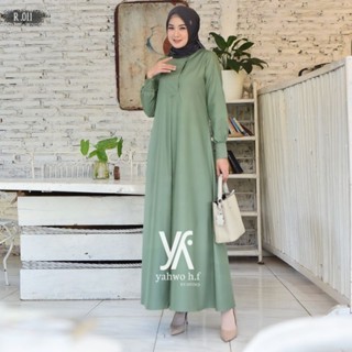terlaris Dress wanita warna Merah bata best seller/gamis yahwo by shidqi R 011 - Sage, M UB172