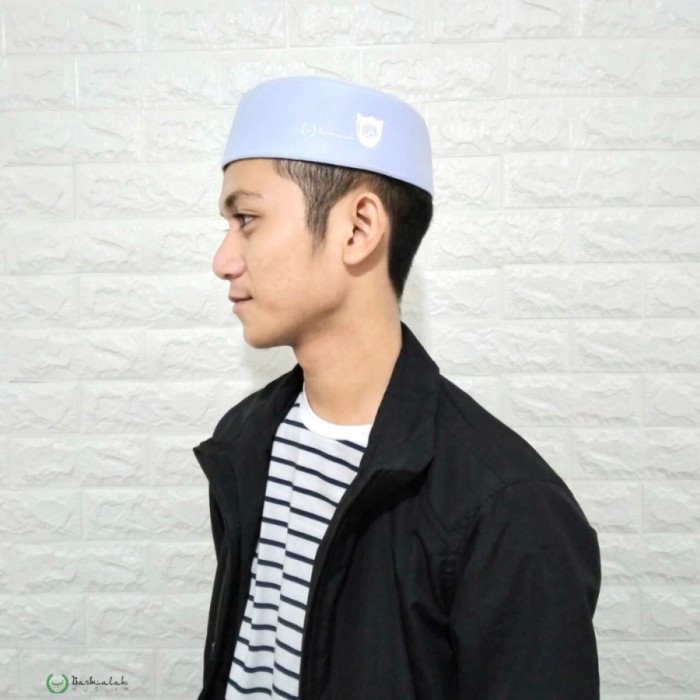 Terlaris Ecer - Peci kopiah malaysia asli import thailand logo putih Polos - 20.5