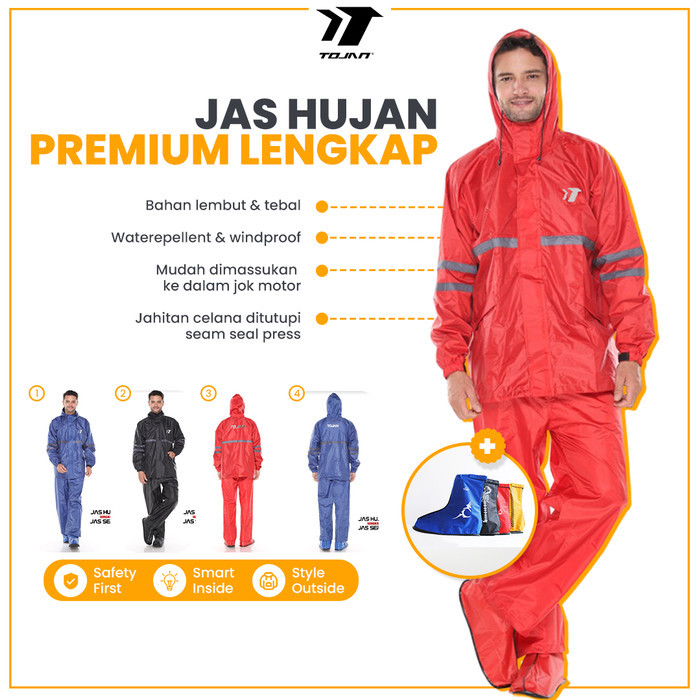 PREMIUM JAS HUJAN PRIA WANITA TOJAN SETELAN PREMIUM MANTEL UJAN DAN JAS SEPATU