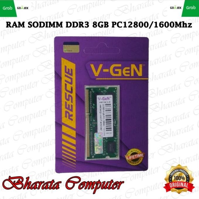 

Diskon! V-Gen Rescue Memory Laptop Sodim RAM DDR3 8GB PC12800/1600Mhz