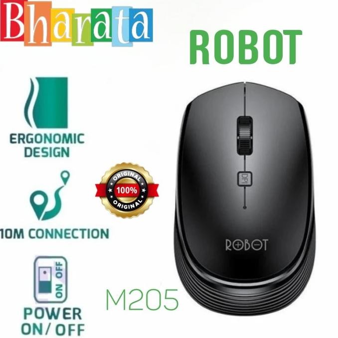 

Diskon! Mouse Wireless Robot M205 Silent Optical 2.4Ghz 1600DPI Power ON/OF