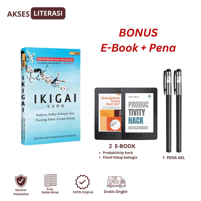 

Buku Self Improvement Original IKIGAI Rahasia Hidup Bahagia dan Panjang Umur Orang Jepang HC [SPESIA