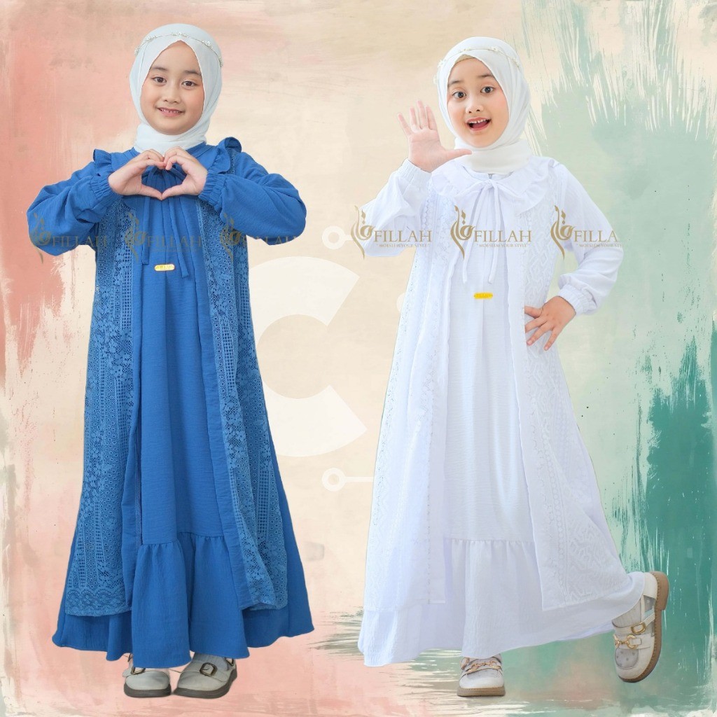 Baju Muslim Gamis Anak Perempuan Salsa Dress Gamis Anak Tanggung 8-17 Tahun Gamis Brukat Gamis Pesta