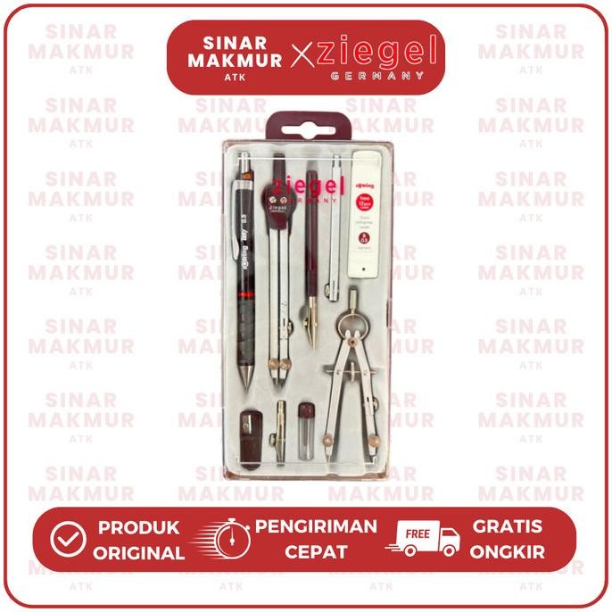 

TERMURAH - Compass Set/Jangka Set Isi 3 Rotring Ziegel S03009A (Set)