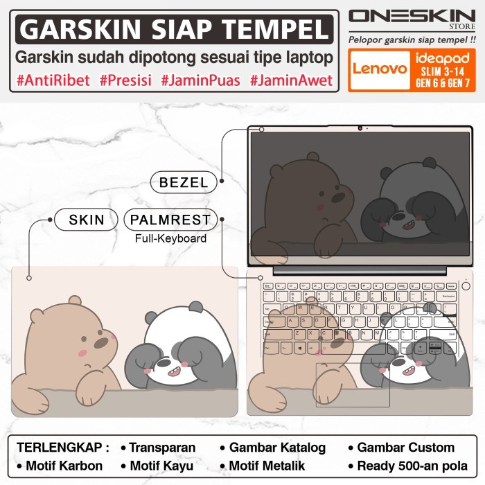 Sale Garskin Sticker Laptop Lenovo Ideapad Slim 3 3I-14 14Alc6 14Itl6 Polos