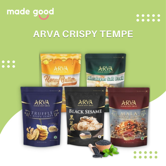 

BERMUTU ARVA Crispy Tempe 100gr Snack Tempe Sehat Panggang Tidak Digoreng