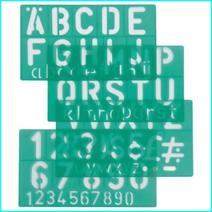 

penggaris angka dan huruf lettering stencils linex 8550 uk 50mm reff 5