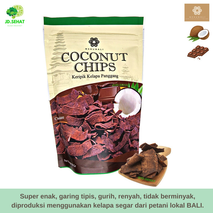 

OBRAL Keripik Kelapa Panggang MERUBALI Coconut Chips Healthy Snack Chocolate