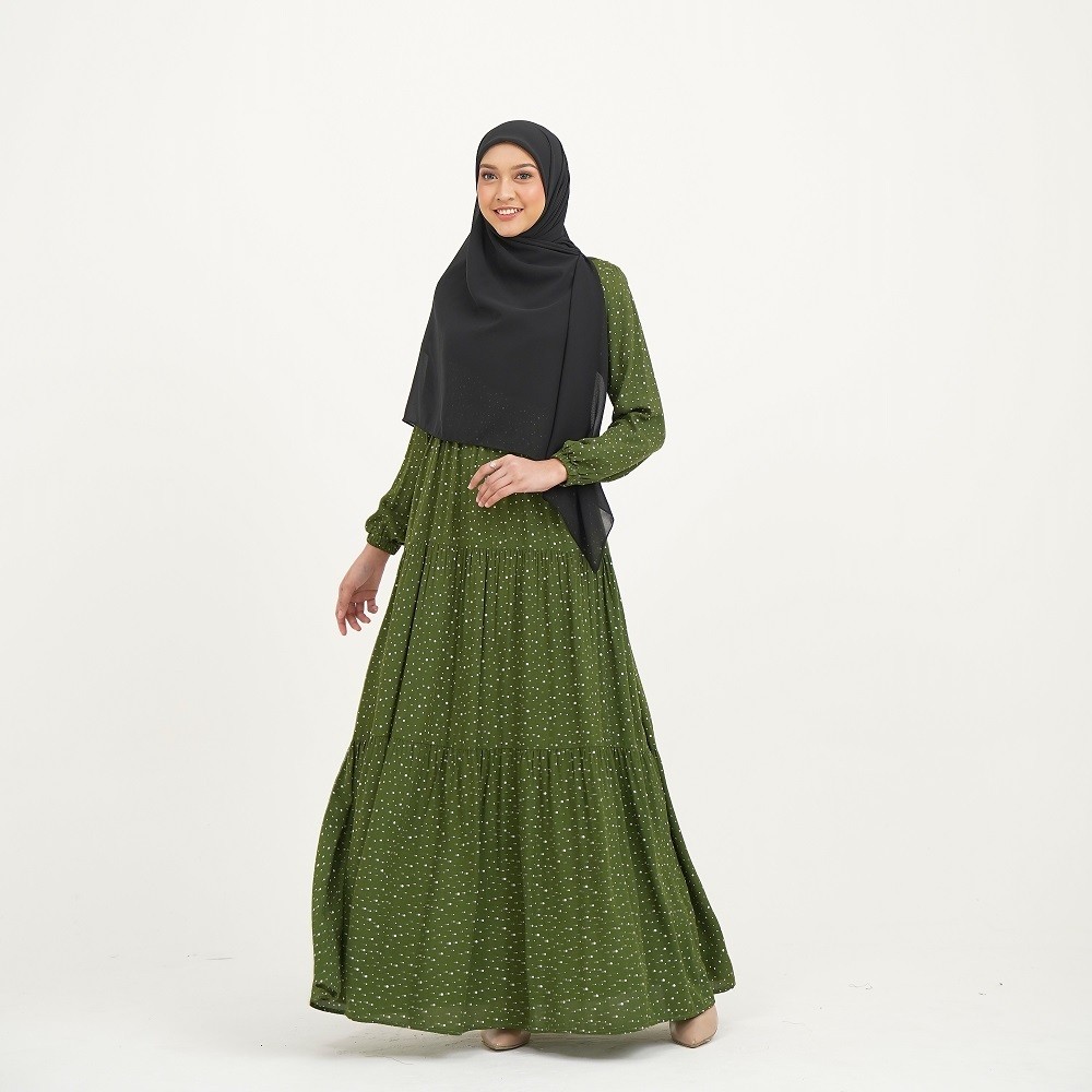 Baju Muslim Terbaru Le Khari Zamora Dress Bahan Rayon Viscose Gamis Homedress Busui Size S - XL