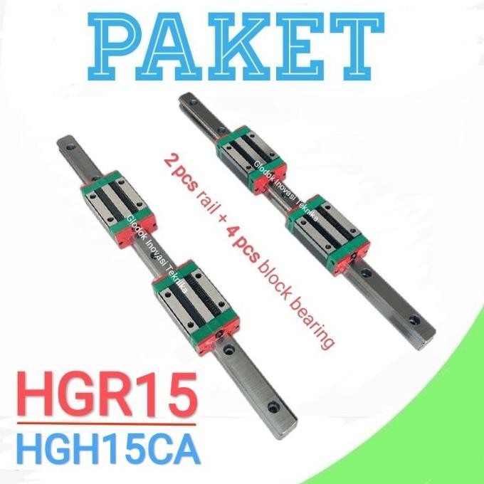 Paket Rail Rel Linear Guide Hgr15 Hgh15 Hgr Hgh 15 Cnc Bearing Block