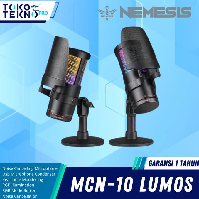 Terlaris NYK Nemesis Lumos MCN-10 / MCN10 Mic Condenser RGB with Noise Cancelling Microphone Mic SAL