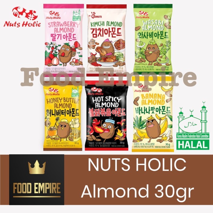 

TERBAIK ( 30 gr ) NUTS HOLIC Honey Butter Almond Snack Kacang Almond Korea