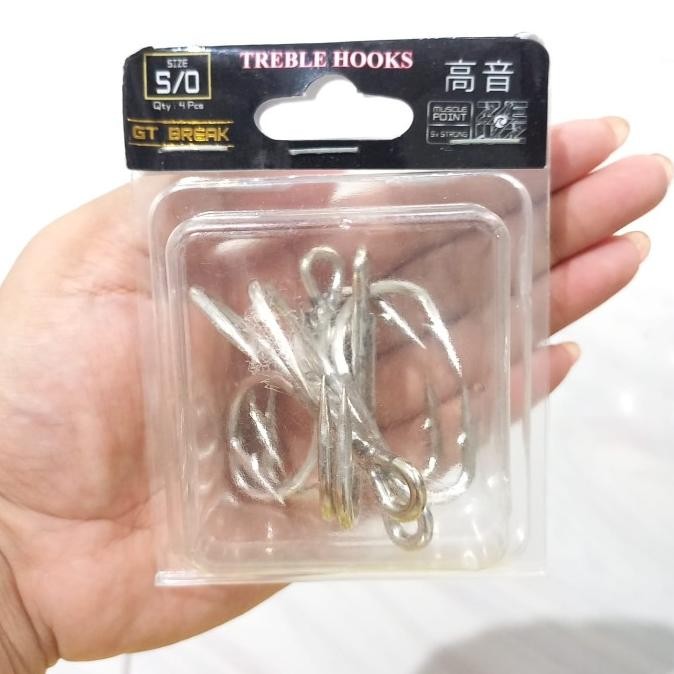 ZEUZ Treble Hook GT Break Kail pancing tiga mata 5X Strong Popping