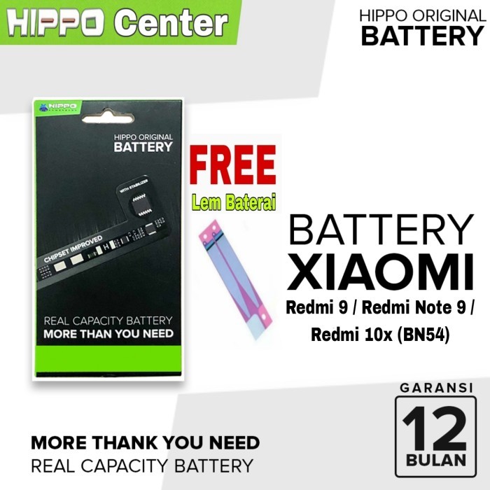 Baterai Hippo Xiaomi Redmi Note 9 ( BN54 ) Hippo baterai xiao mi BN54