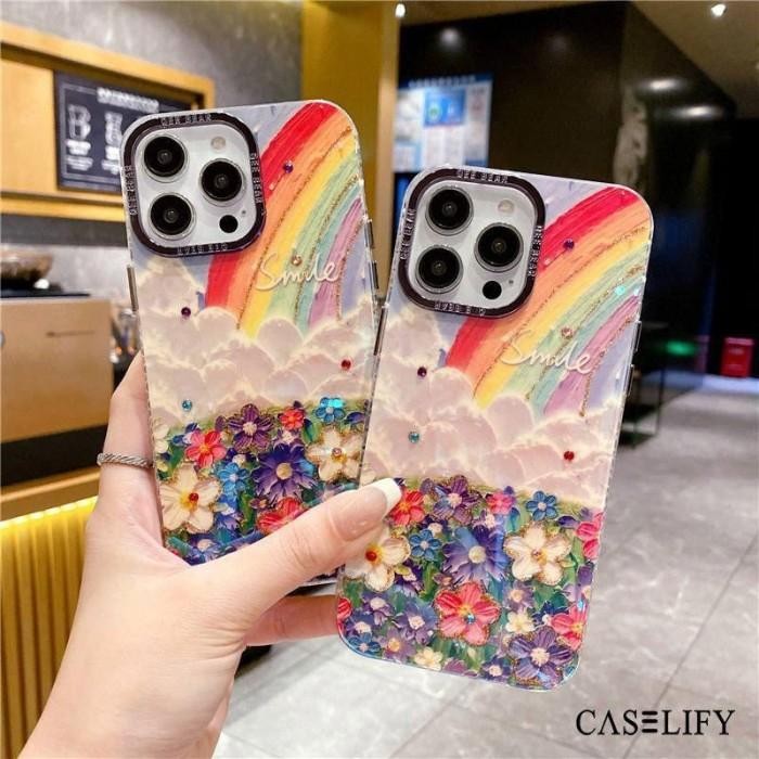 Caselify Rainbow Flowers Ip Case 11 12 13 14 15 Pro Plus Max